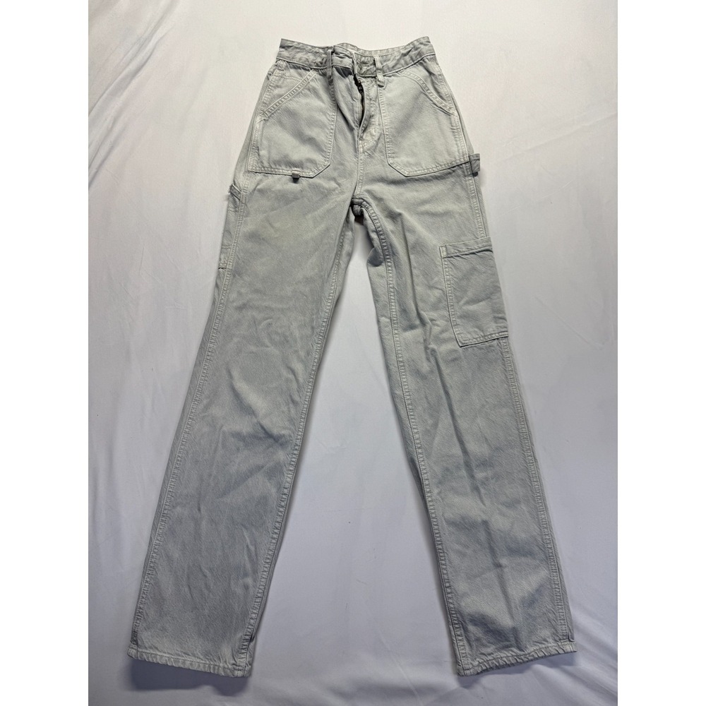PacSun Carpenter Jeans Womens 24 Light Gray Denim Cotton Hammer Loop High Rise